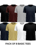 Pack of 8 Plain Half sleeves T-Shirt