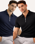 Pack of 2 Drop Needle Zipper Polo
