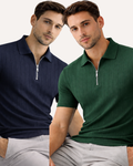 Pack of 2 Drop Needle Zipper Polo