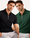 Pack of 2 Drop Needle Zipper Polo