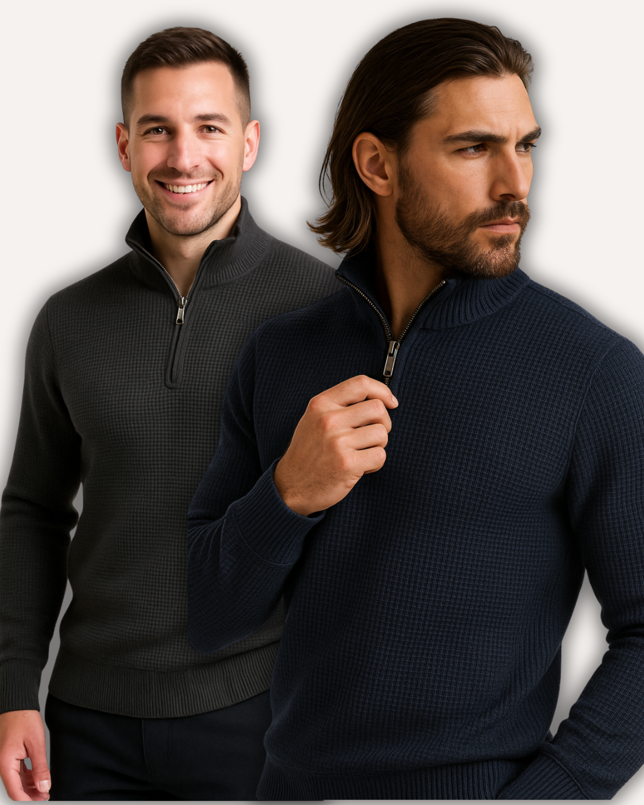 Pack of 2 WaffleZip Mocknecks