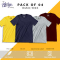 Pack of 4 plain Half sleeves T-Shirt