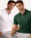 Pack of 2 Drop Needle Zipper Polo