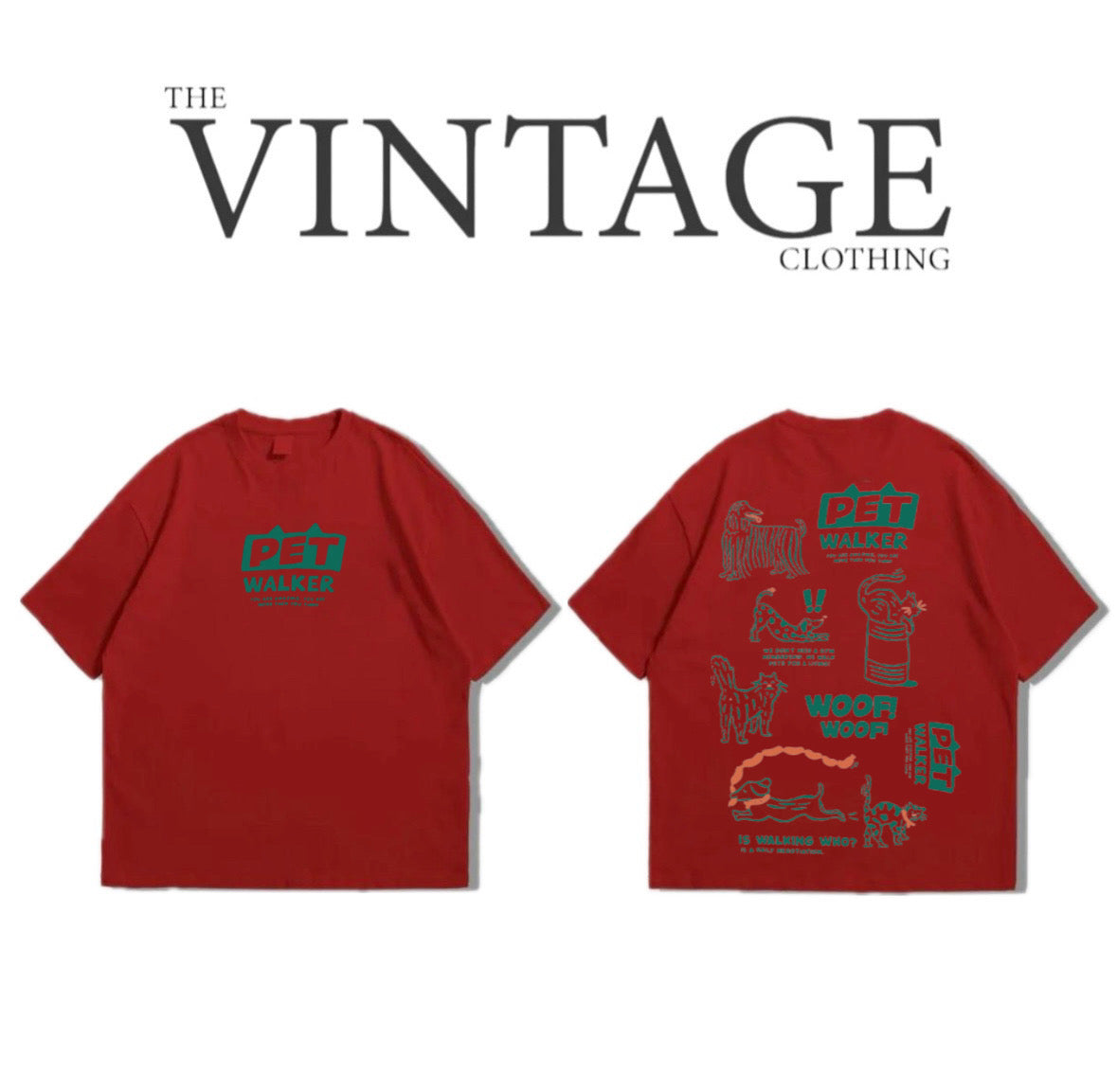 Pet Walker Oversized Dropshoulder Tee - DTF Printed Tshirt for Men and Women