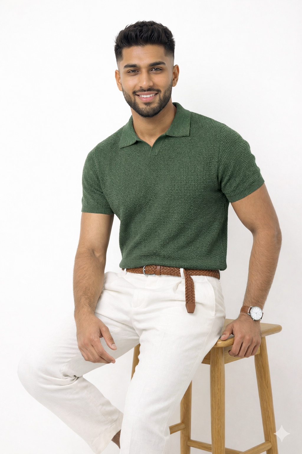 Pack of 2 Johnny Collar Waffle Knit Polos