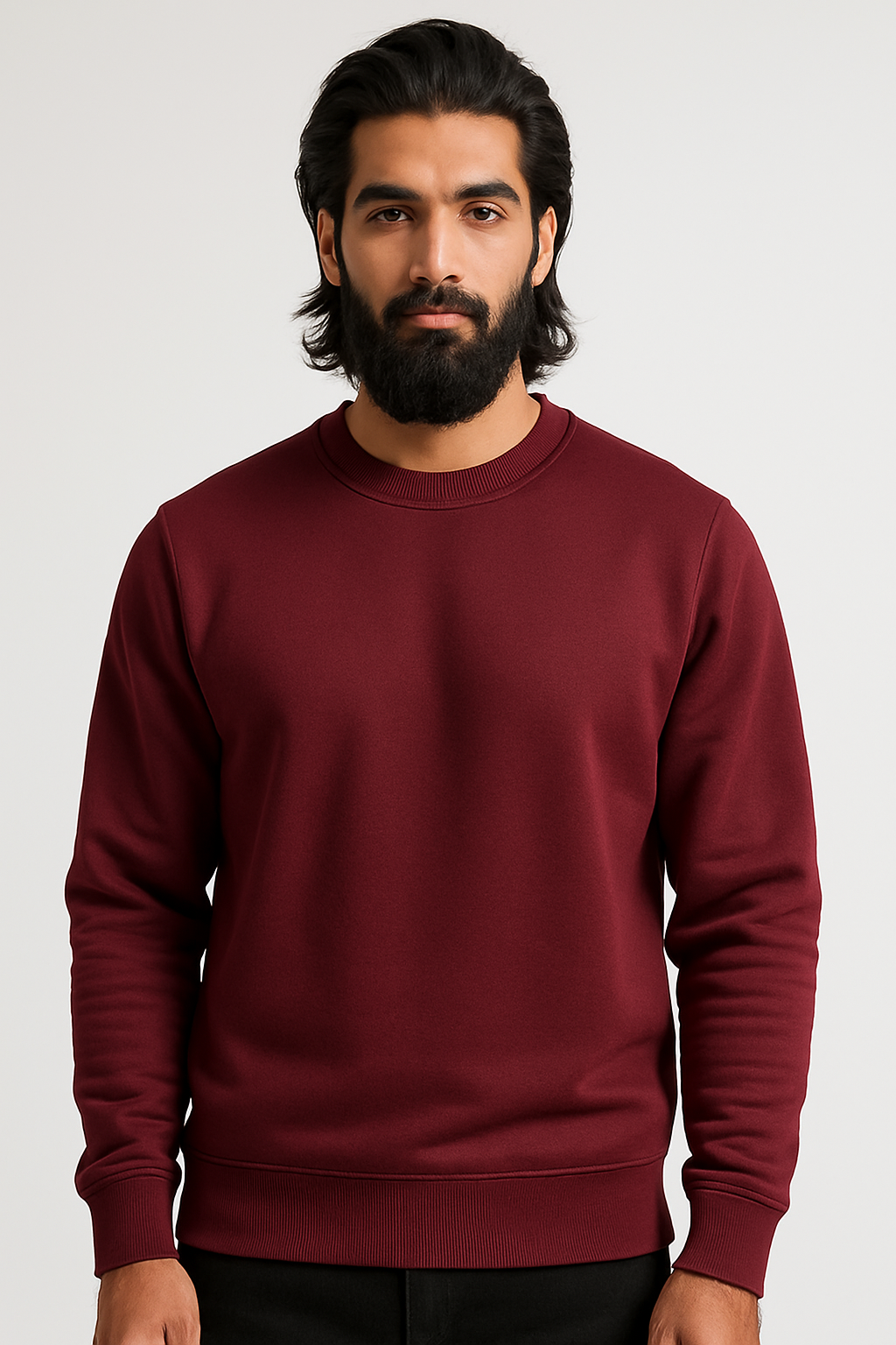 Pack of 2 Basic Green & Maroon Premium Men’s Sweatshirt