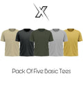Pack of 5 Plain Half sleeves T-Shirt
