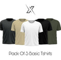 Pack of 5 Plain Half sleeves T-Shirt