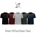 Pack of 5 Plain Half sleeves T-Shirt