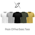 Pack of 5 Plain Half sleeves T-Shirt