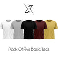 Pack of 5 Plain Half sleeves T-Shirt